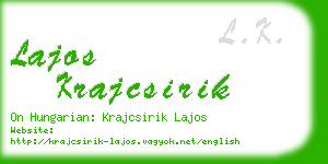 lajos krajcsirik business card